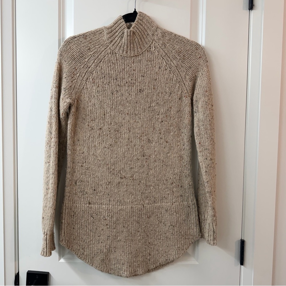 Cynthia Rowley Speckled Beige Turtleneck Sweater